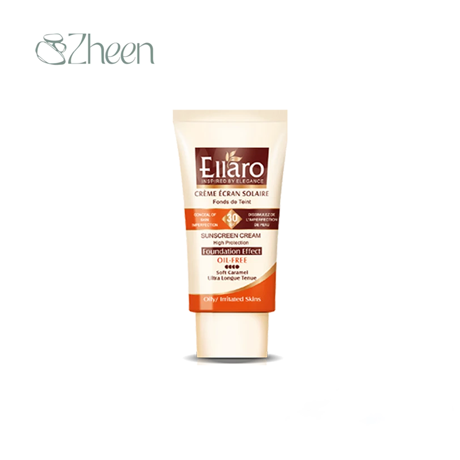 کرم ضد آفتاب رنگی الارو با SPF30 مات فاقد چربی بژ روشن 40 میل